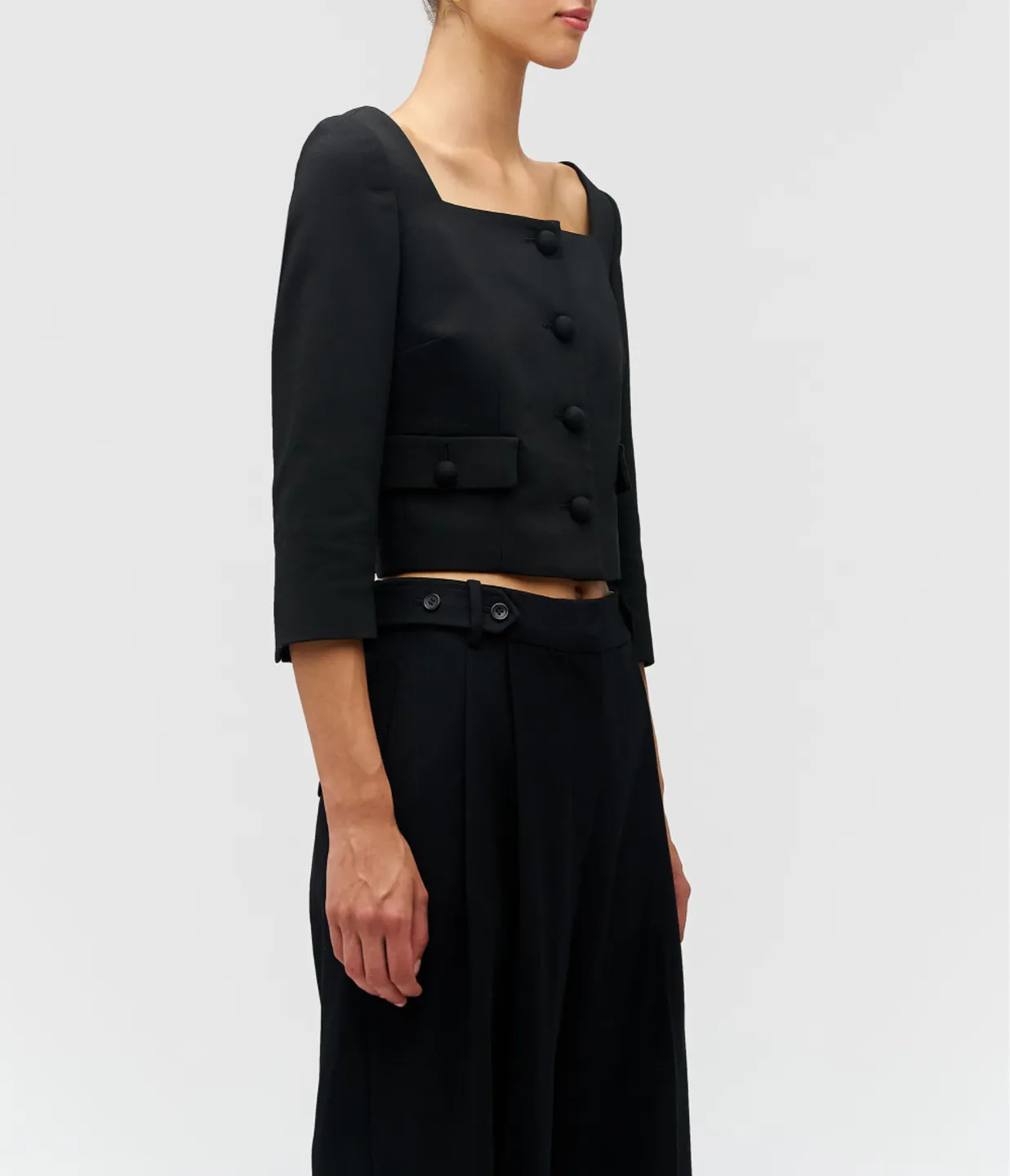 Cropped Jacket in Black