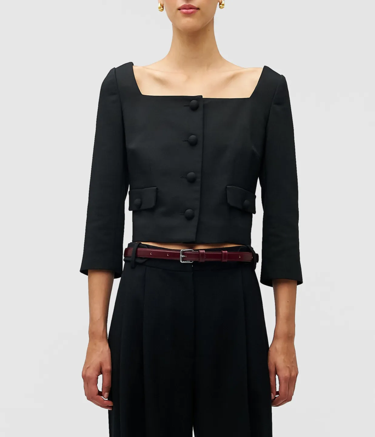 Cropped Jacket in Black