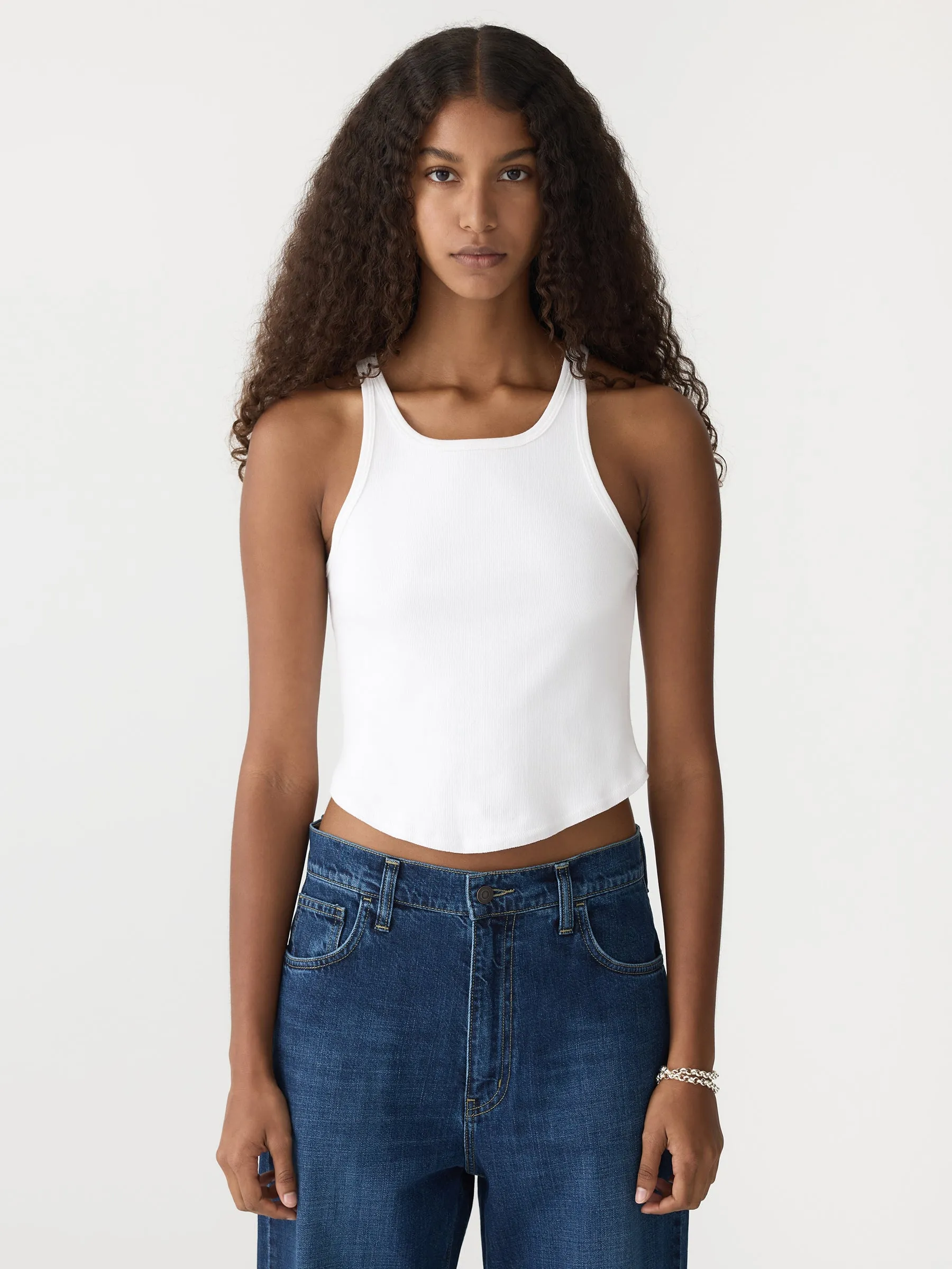 cropped scoop neck tank