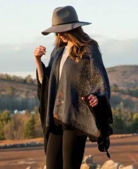 Denim Reversible Alpaca Ruana