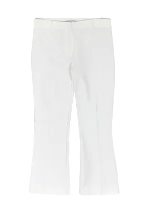 Derek Lam - White Cotton Cropped High-Waisted Pants Sz 12