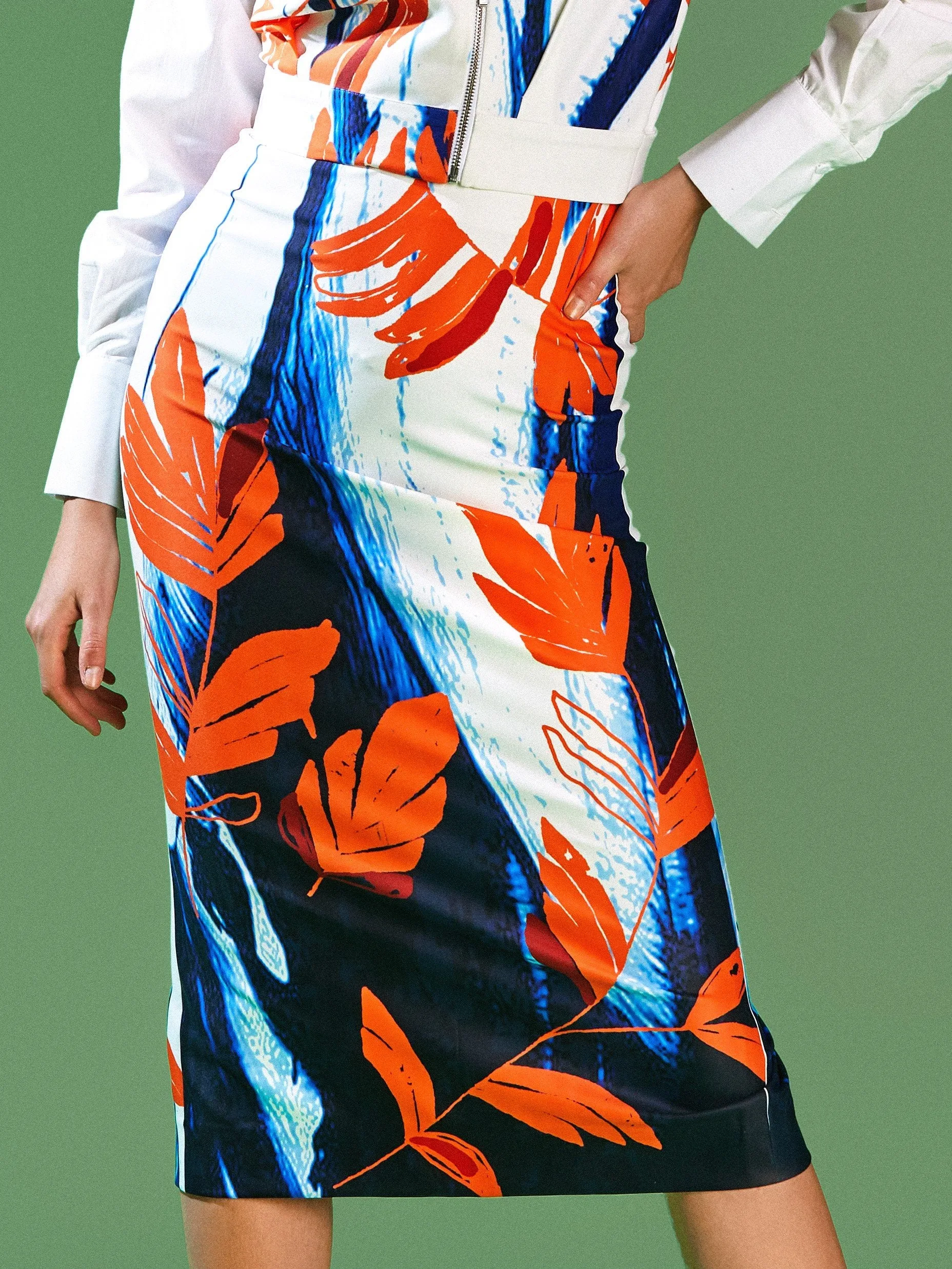 Dual Print Pencil Skirt