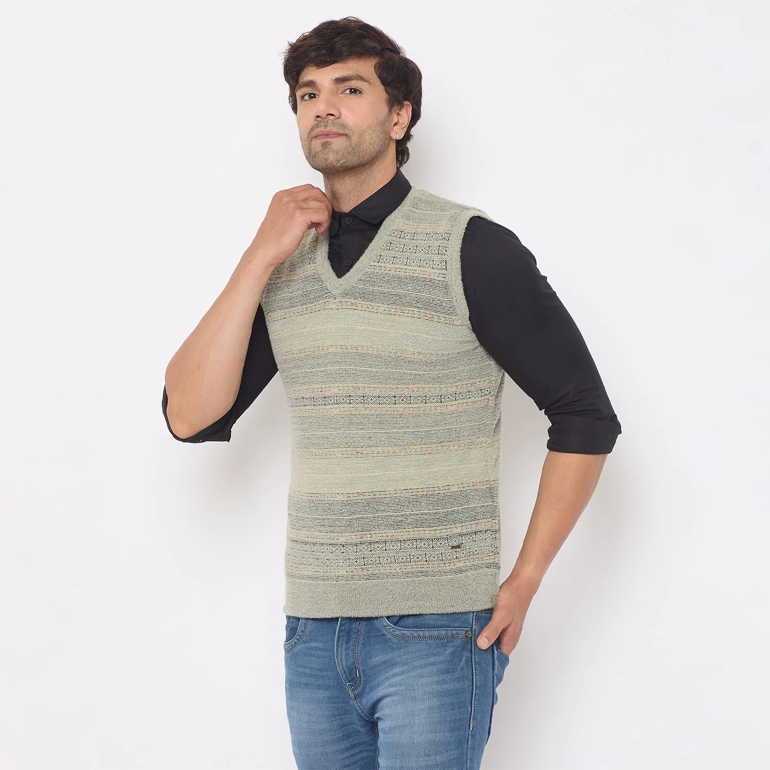 Duke Stardust Men V Neck Reversible Sweater (SDS2285)
