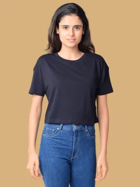 Flawless Trendy Women Black Crop Top