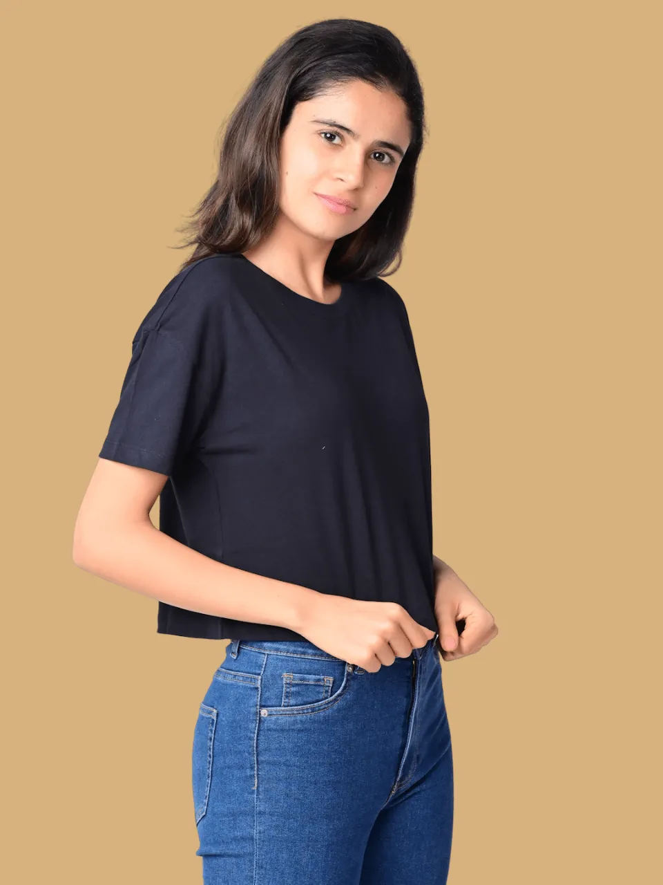 Flawless Trendy Women Black Crop Top