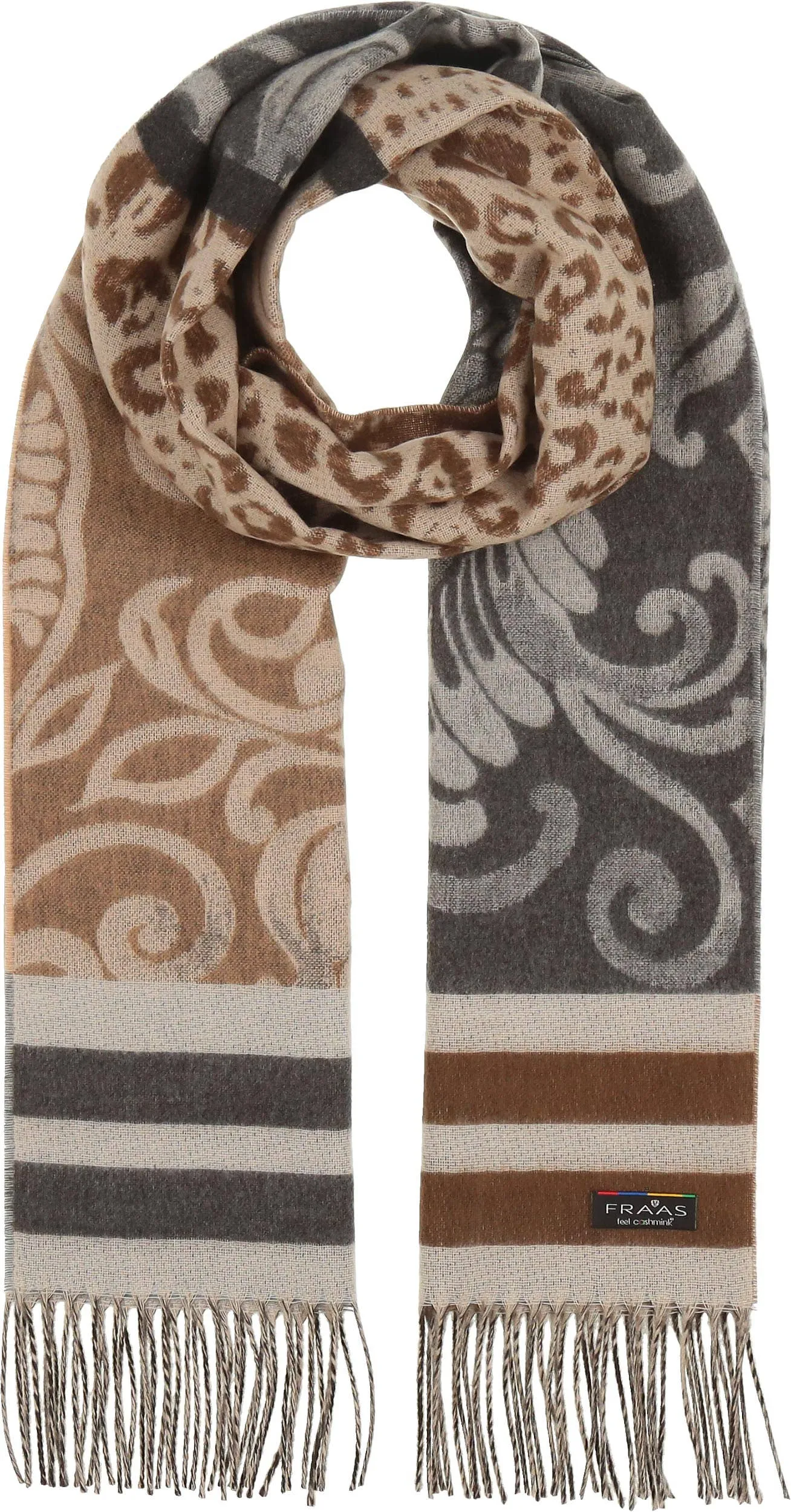 FRAAS - The Scarf Company - Leo Filagree Patchwork: Petrol