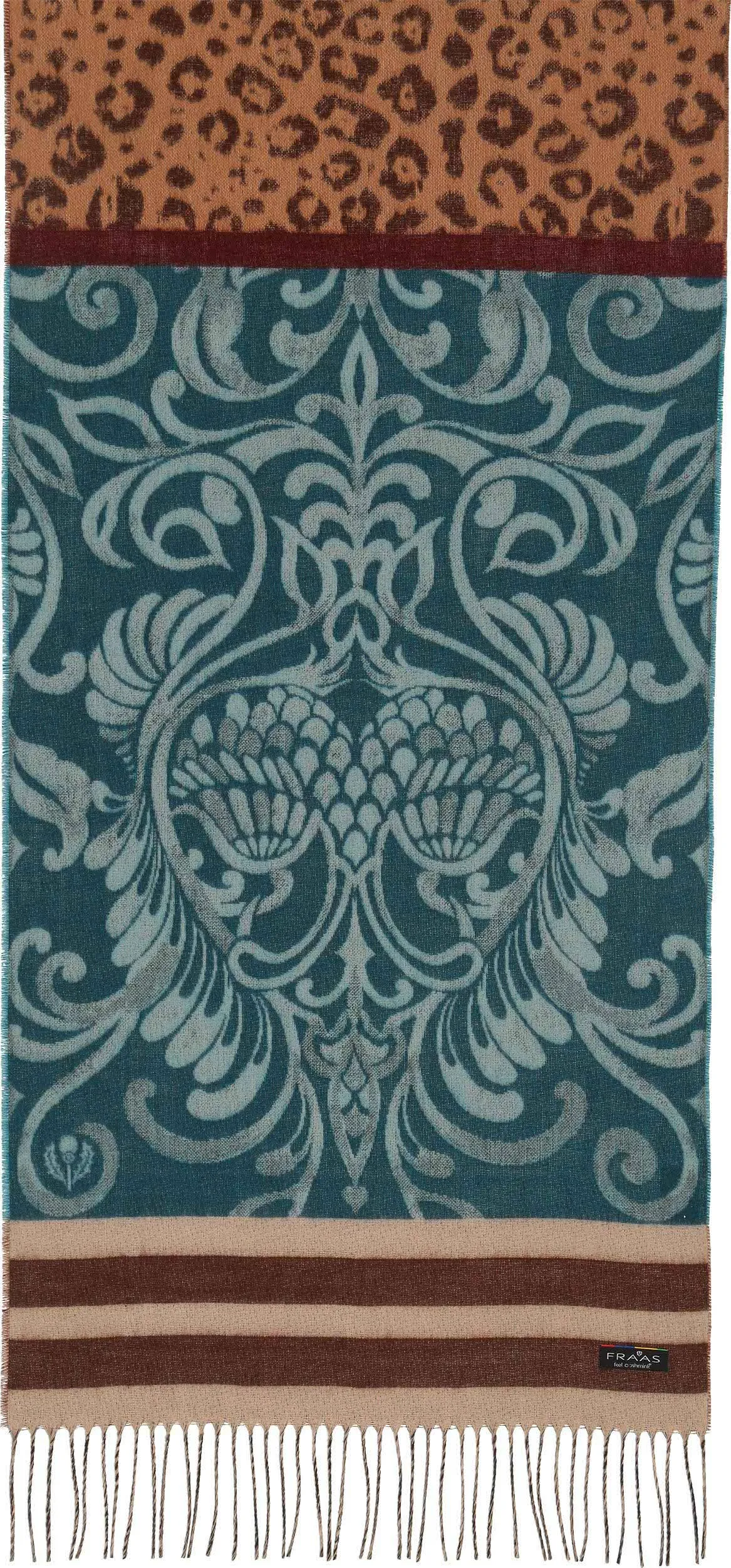 FRAAS - The Scarf Company - Leo Filagree Patchwork: Petrol