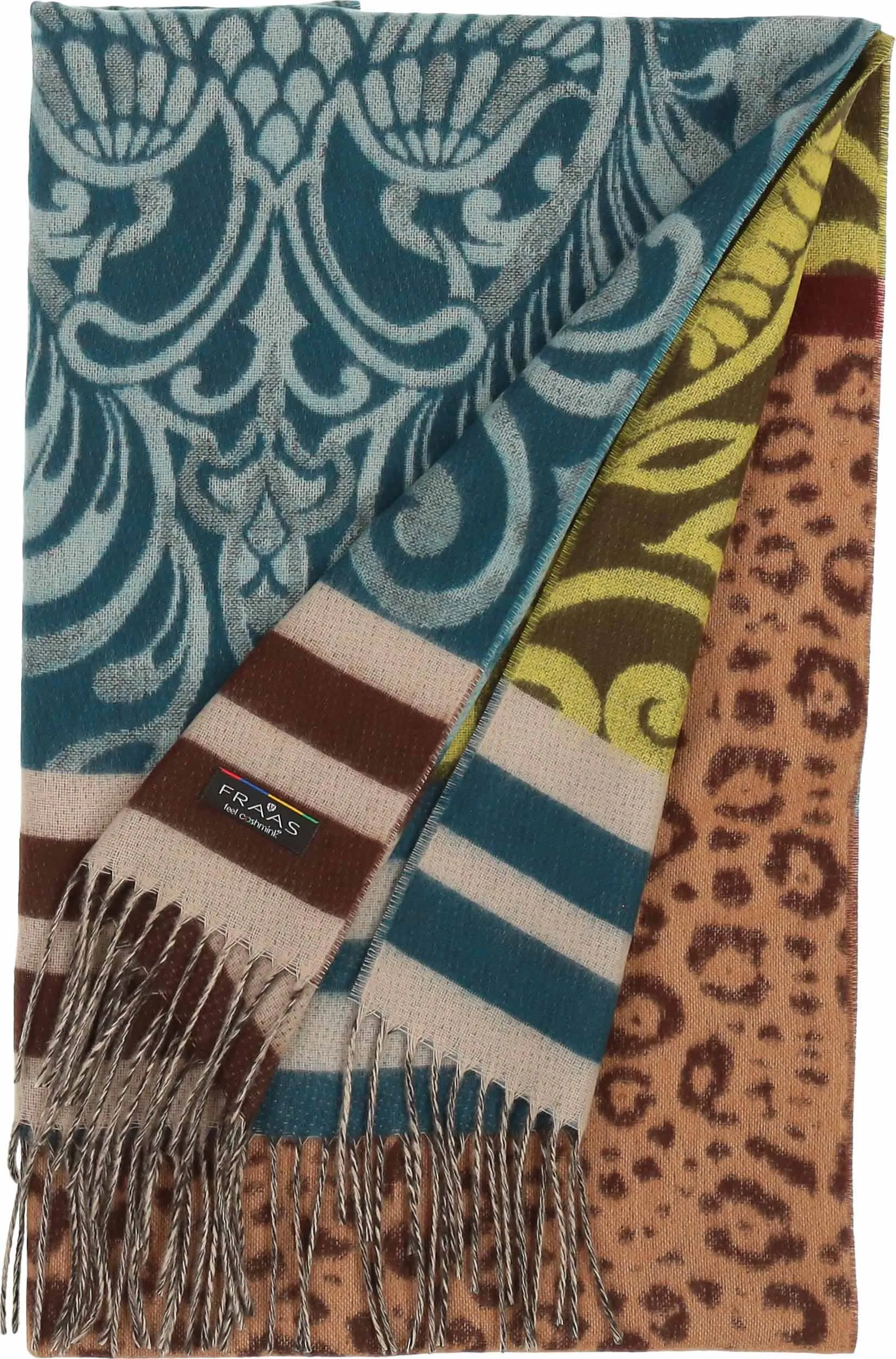FRAAS - The Scarf Company - Leo Filagree Patchwork: Petrol