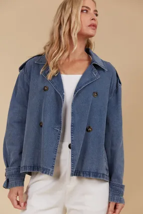 Freya Crop Trench Denim Isle Of Mine