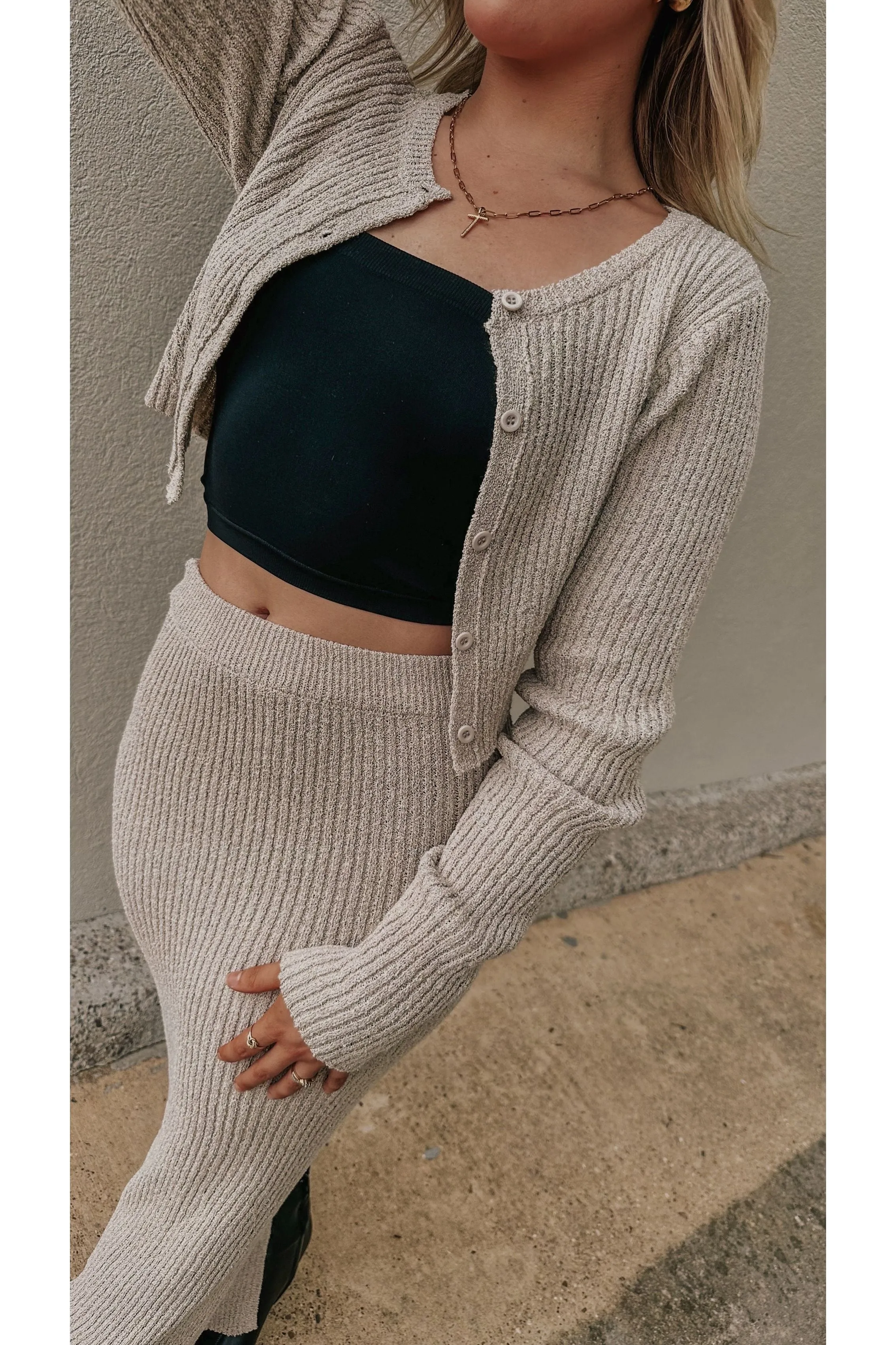 Gaia Long Sleeve Knit Buttoned Cardigan