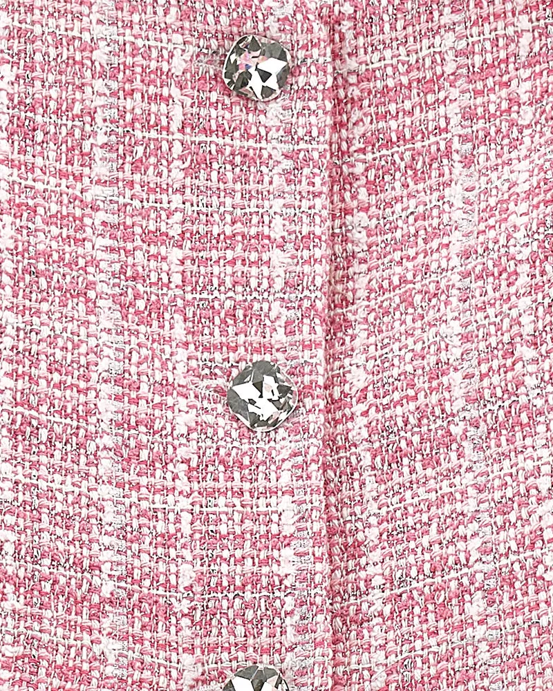 Girls Pink Tweed Jacket