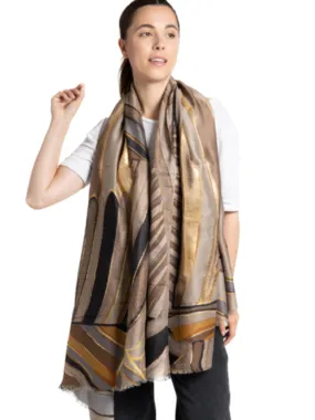Gold Abstract Scarf