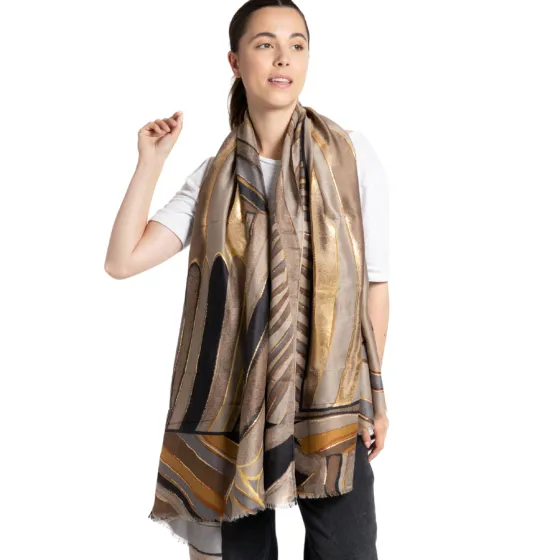 Gold Abstract Scarf
