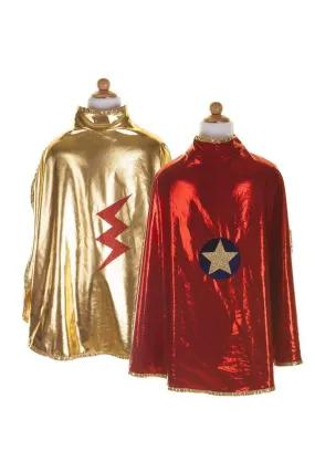Great Pretenders Costumes - Reversible Wonder Gold & Red Cape & Mask