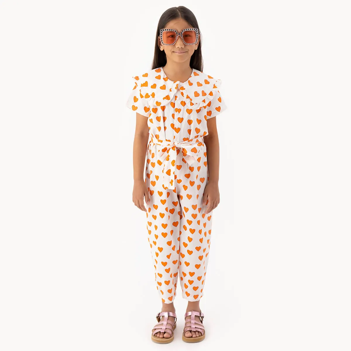 Hearts Jumpsuit by Tinycottons - Last Ones In Stock - 4-6 Years