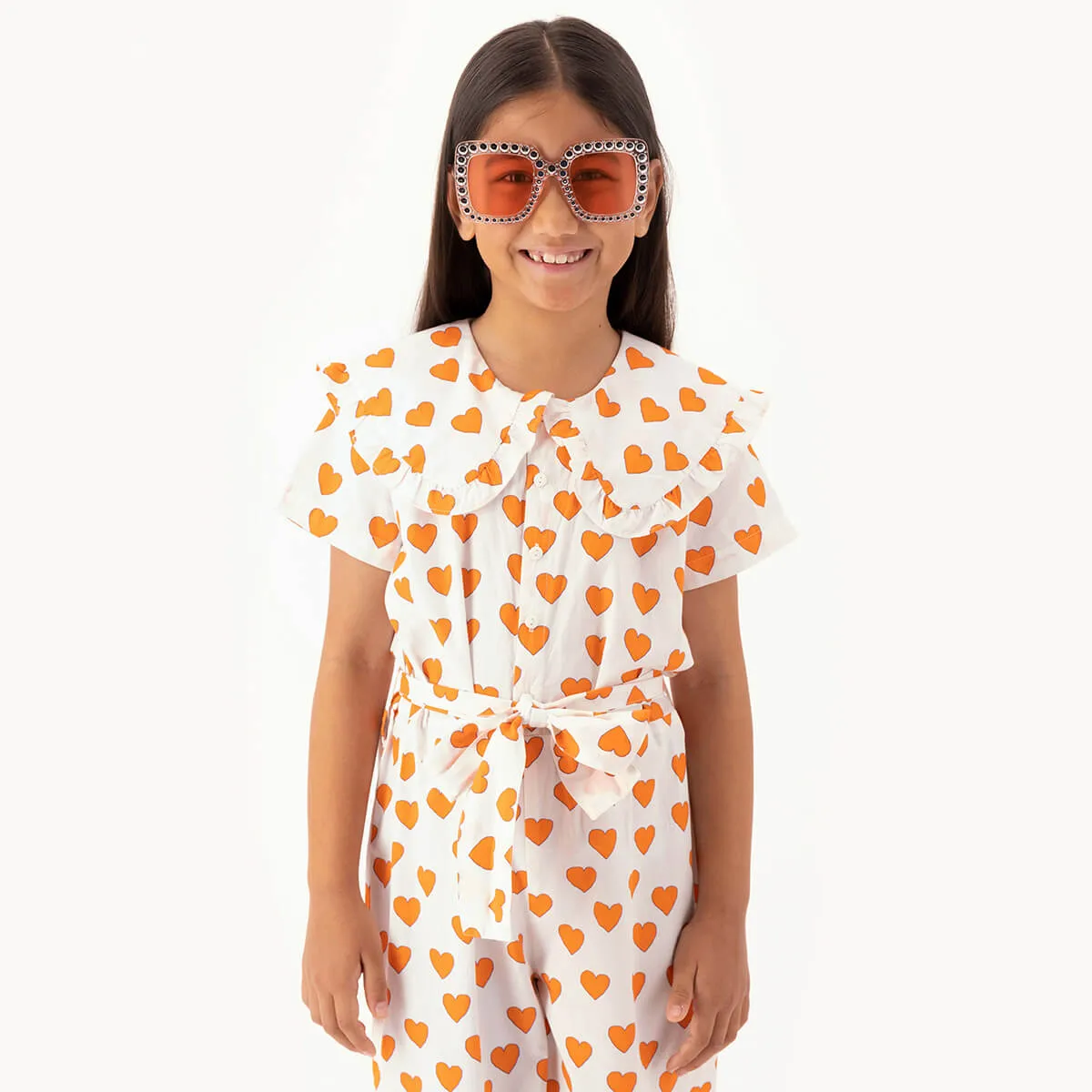 Hearts Jumpsuit by Tinycottons - Last Ones In Stock - 4-6 Years