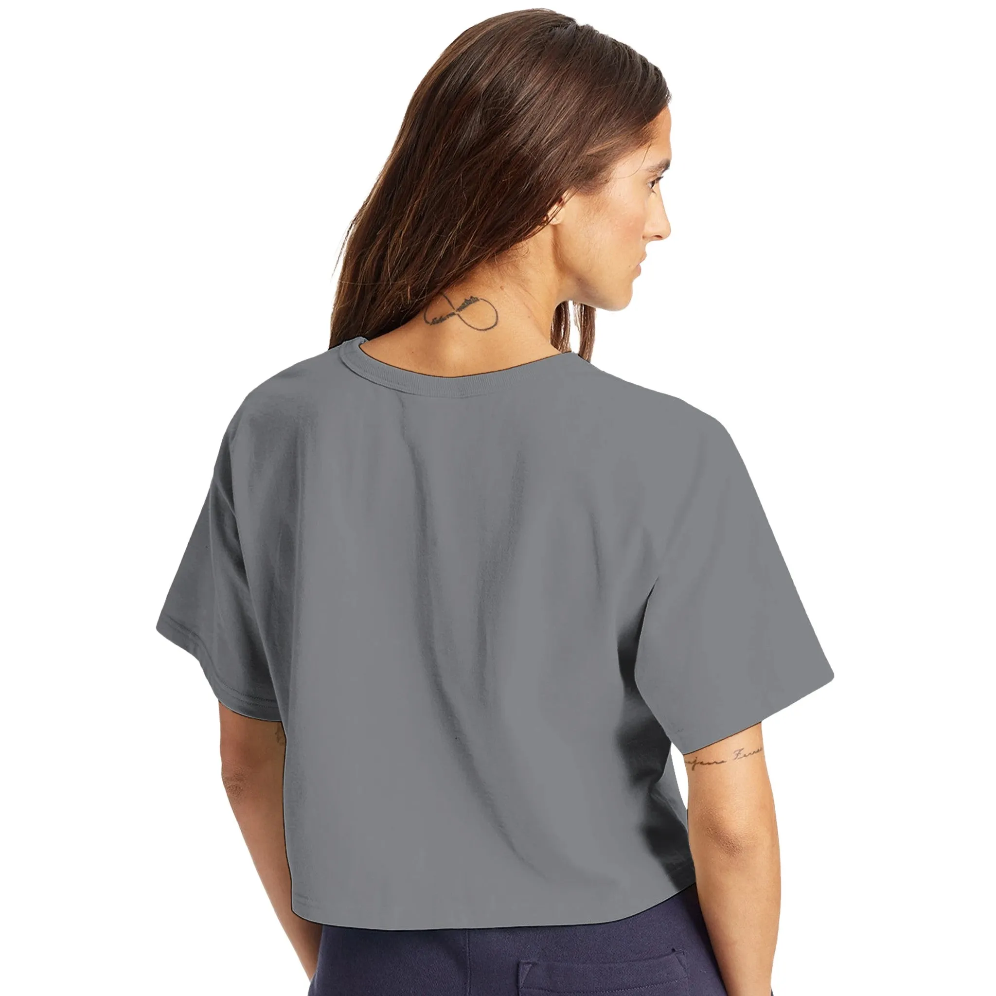 Heavy Skull Women's Cropped Crewneck T-Shirt