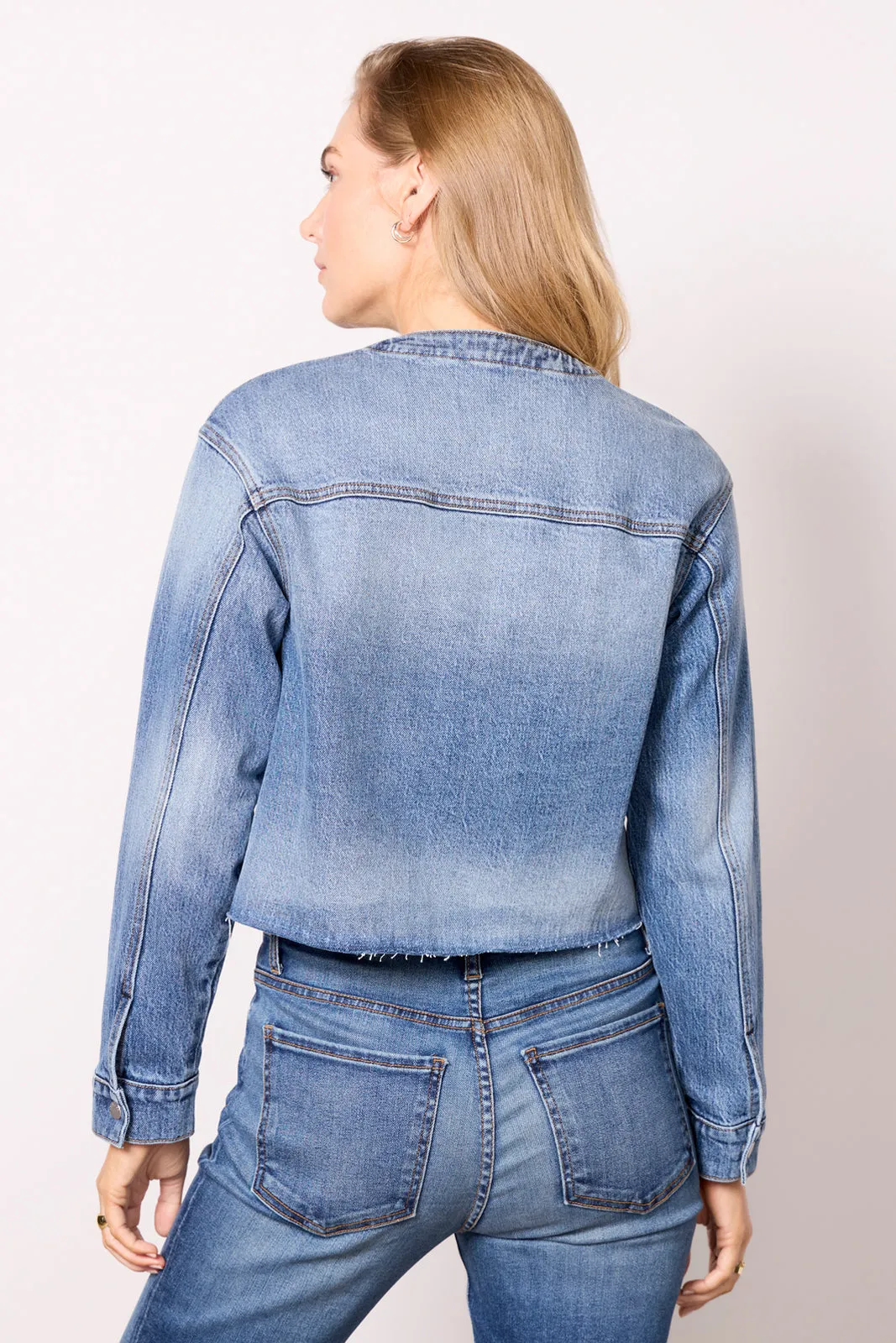 Kacey Collarless Denim Jacket