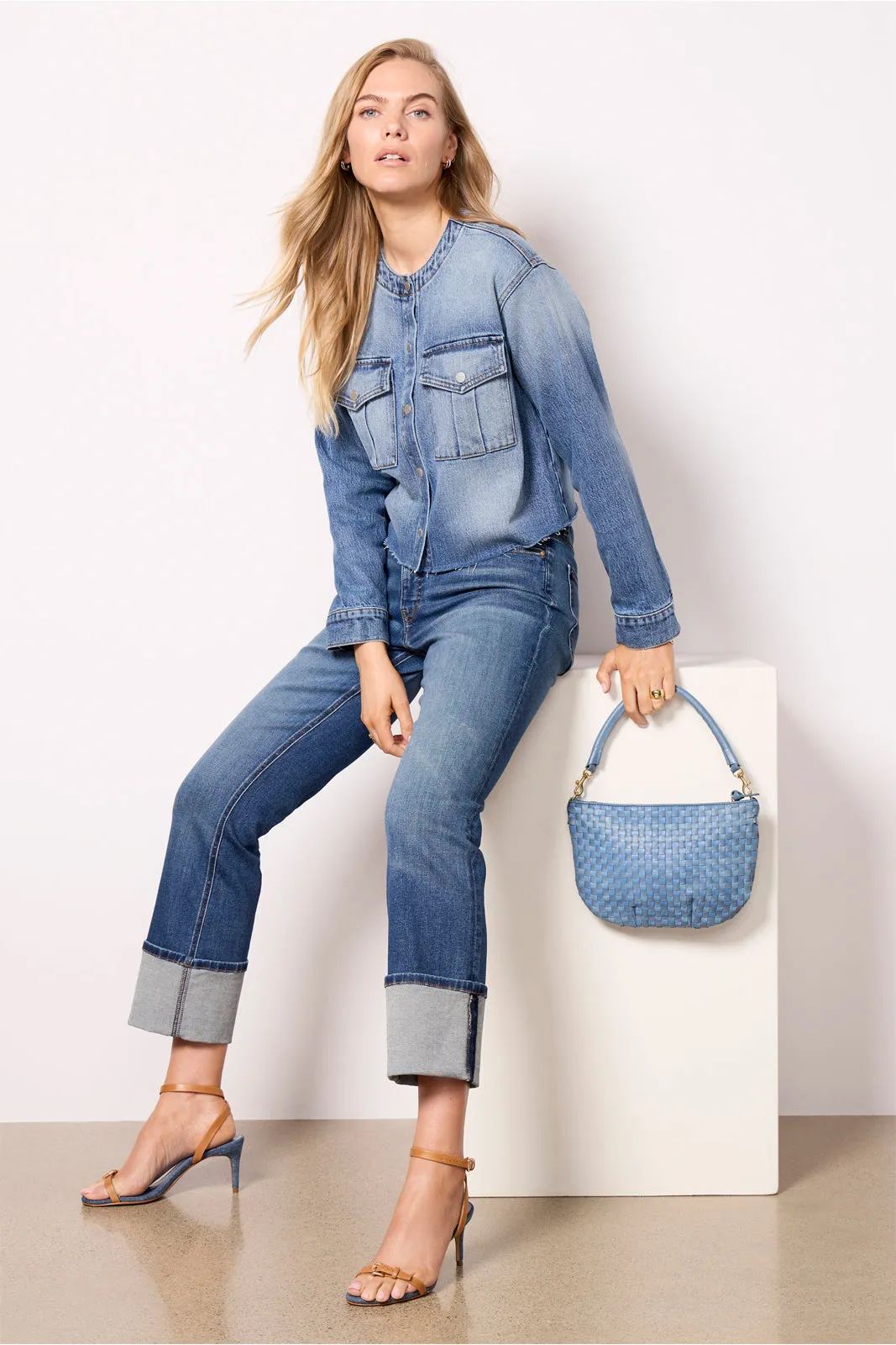 Kacey Collarless Denim Jacket