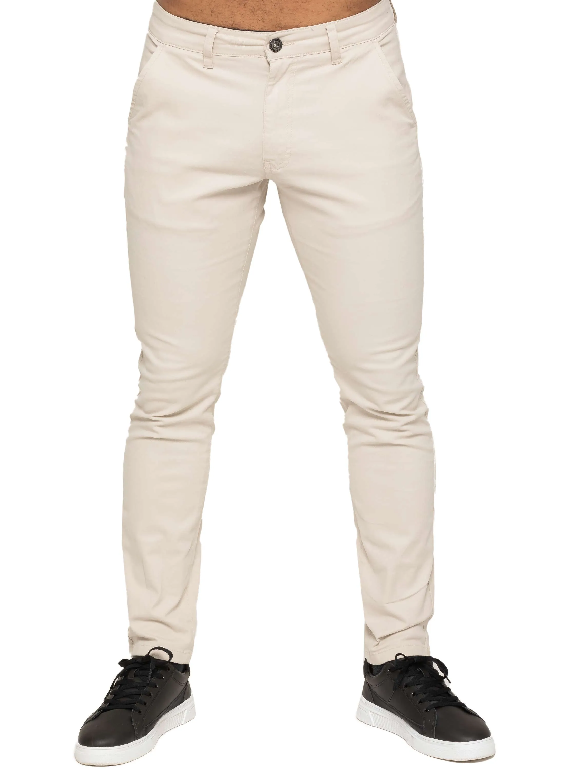 Kaiden Slim Stretch Trousers - Stone