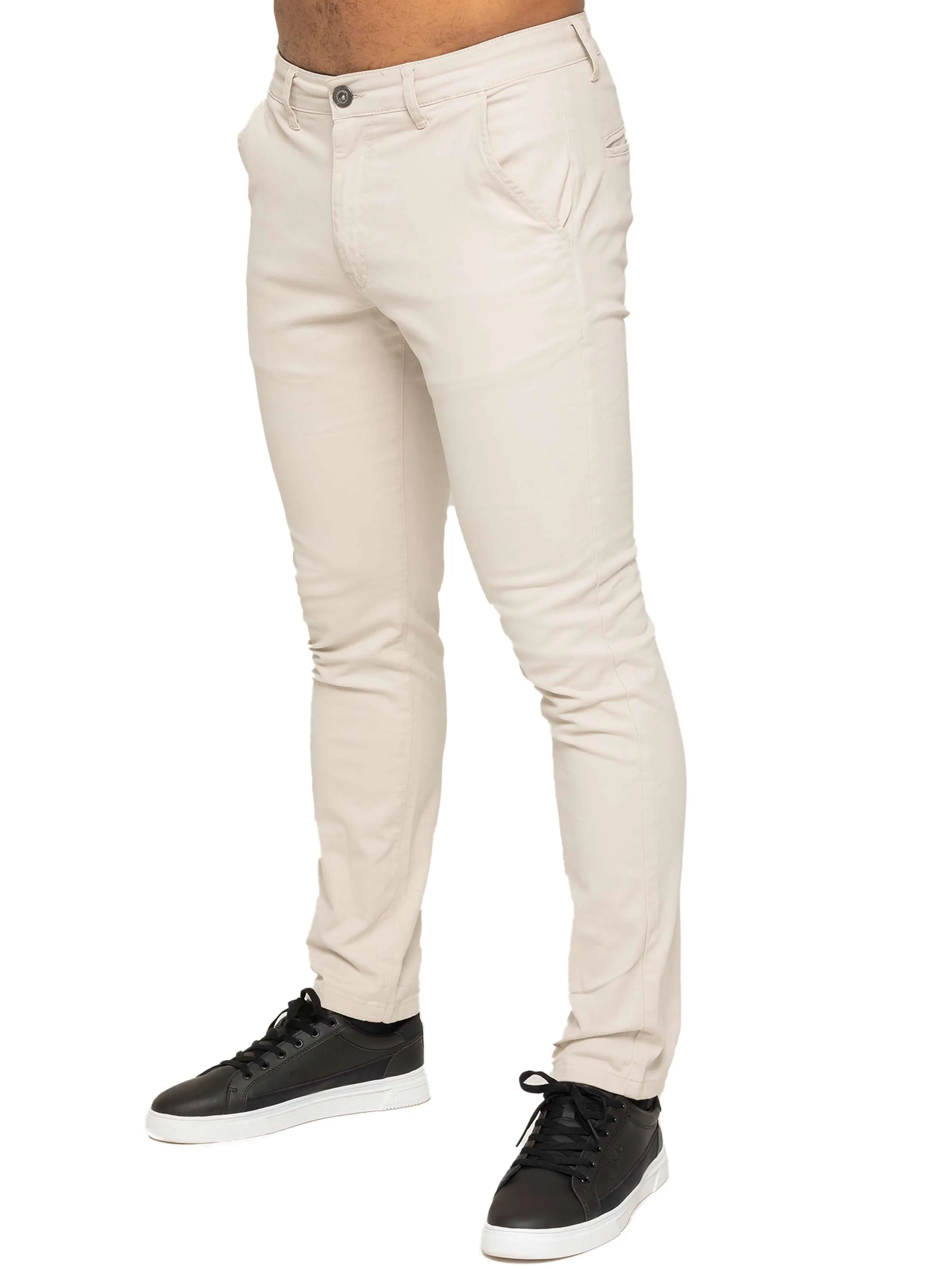 Kaiden Slim Stretch Trousers - Stone