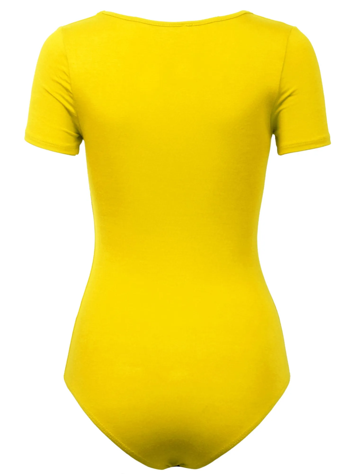 KOGMO Women's Round Neck Short Sleeve Bodysuit Leotard Made in USA