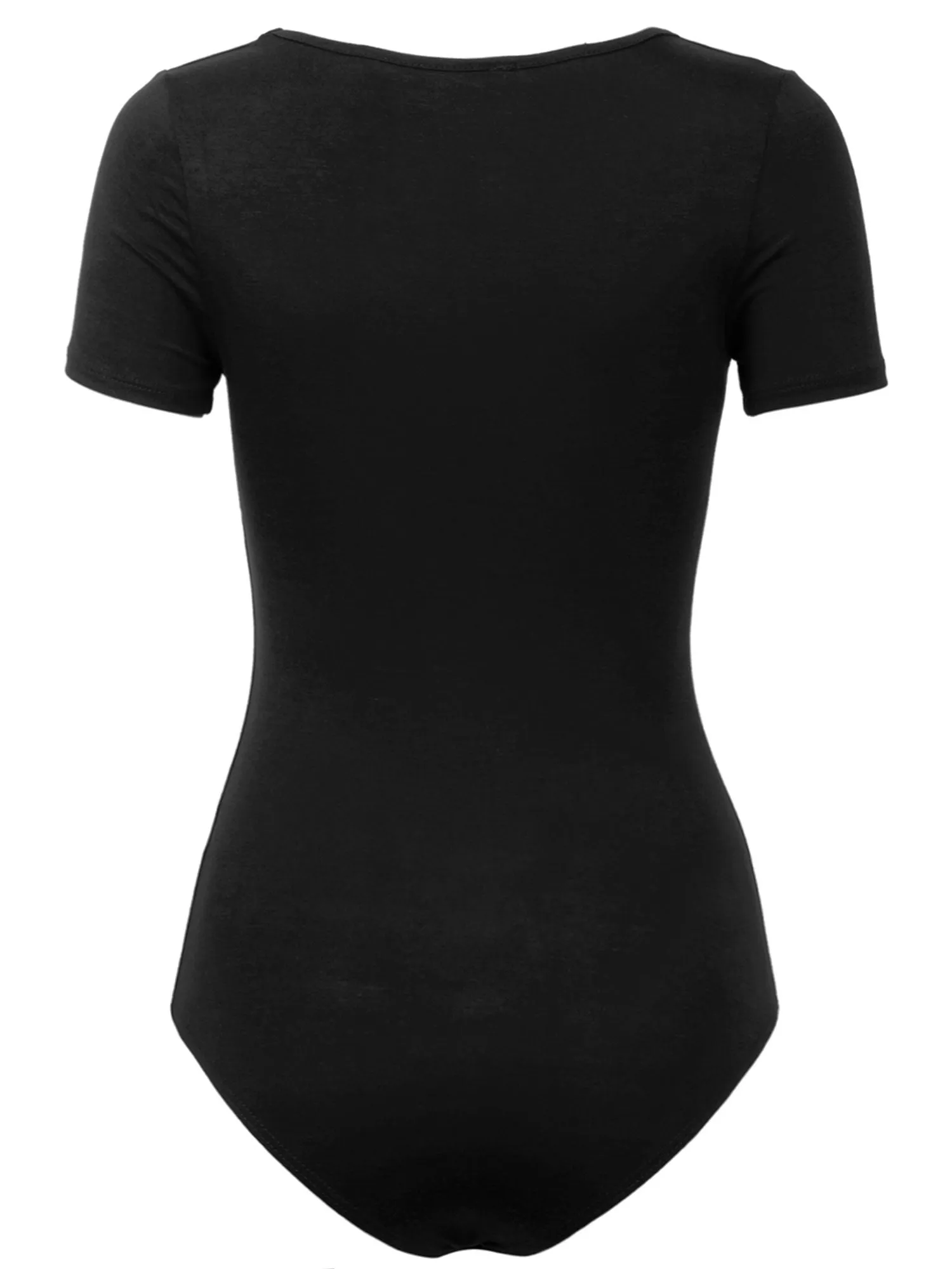 KOGMO Women's Round Neck Short Sleeve Bodysuit Leotard Made in USA