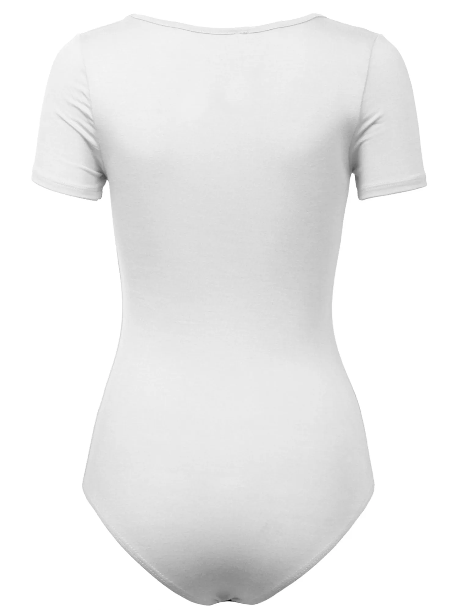 KOGMO Women's Round Neck Short Sleeve Bodysuit Leotard Made in USA