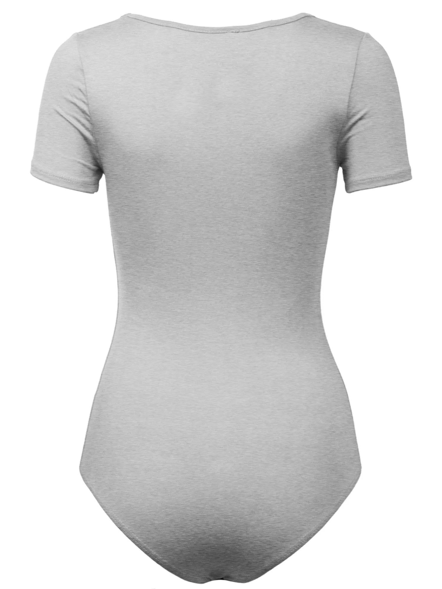 KOGMO Women's Round Neck Short Sleeve Bodysuit Leotard Made in USA