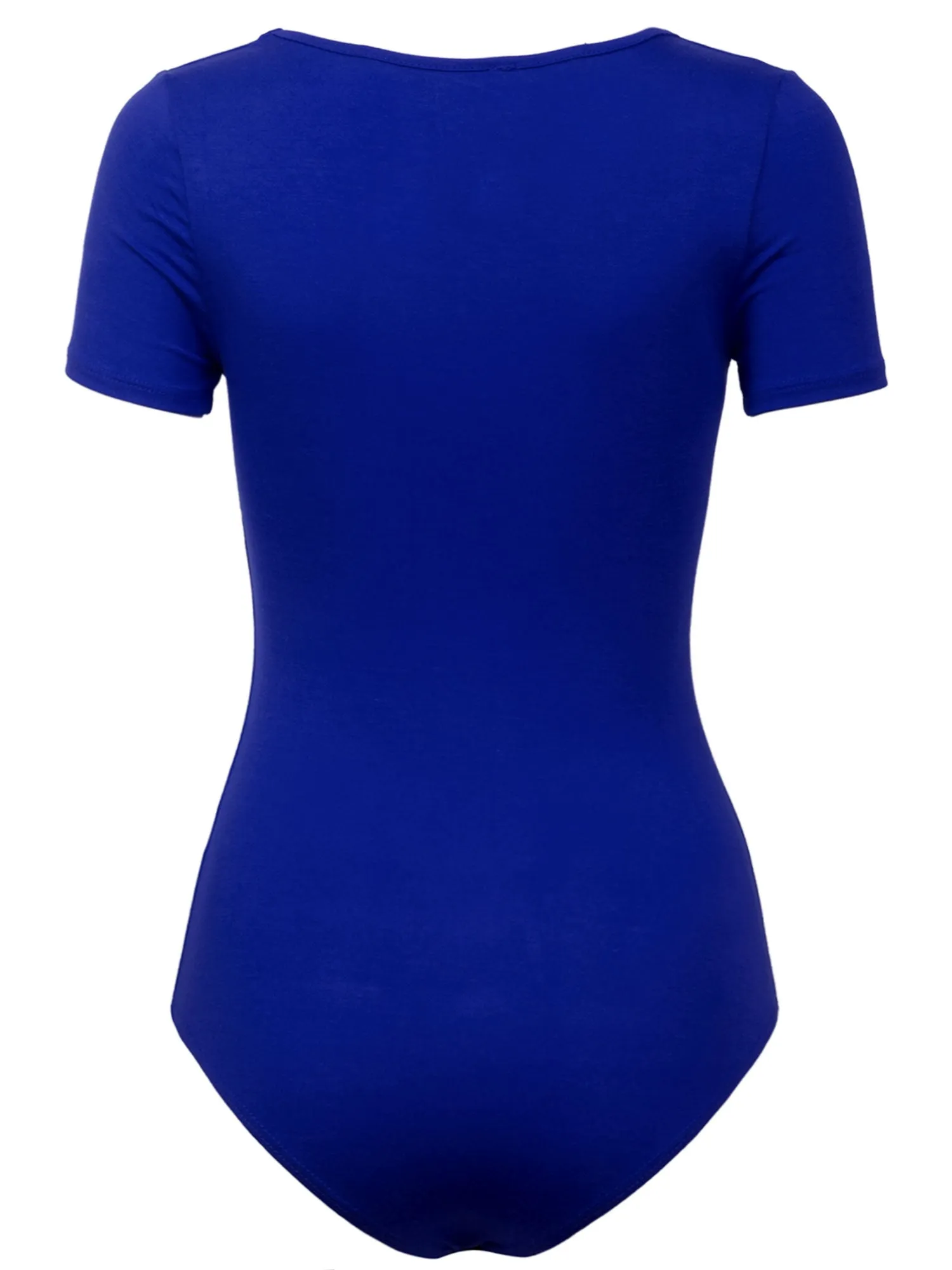 KOGMO Women's Round Neck Short Sleeve Bodysuit Leotard Made in USA
