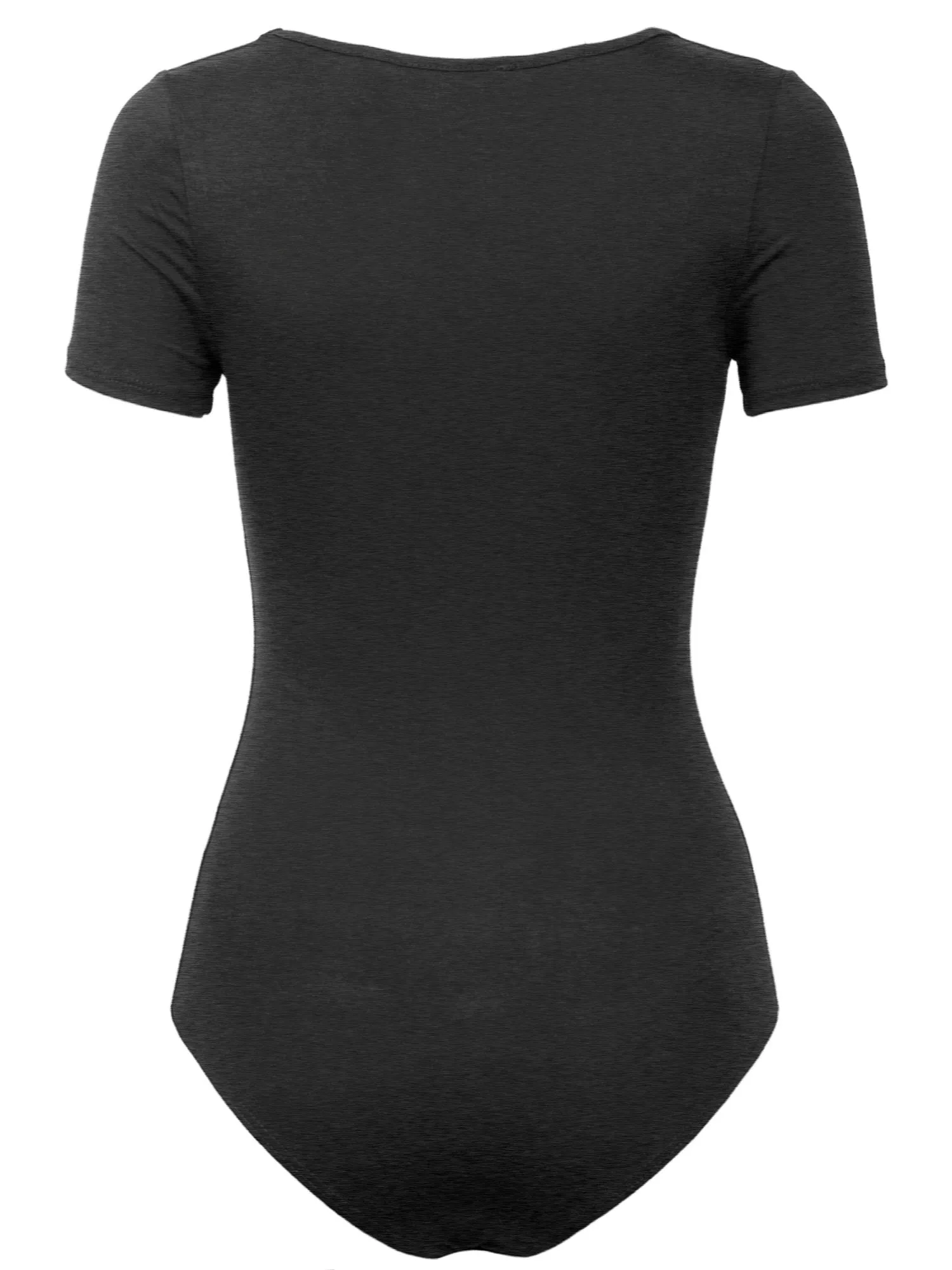 KOGMO Women's Round Neck Short Sleeve Bodysuit Leotard Made in USA