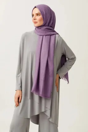 Lavender Triangle Pattern Cotton Jacquard Hijab
