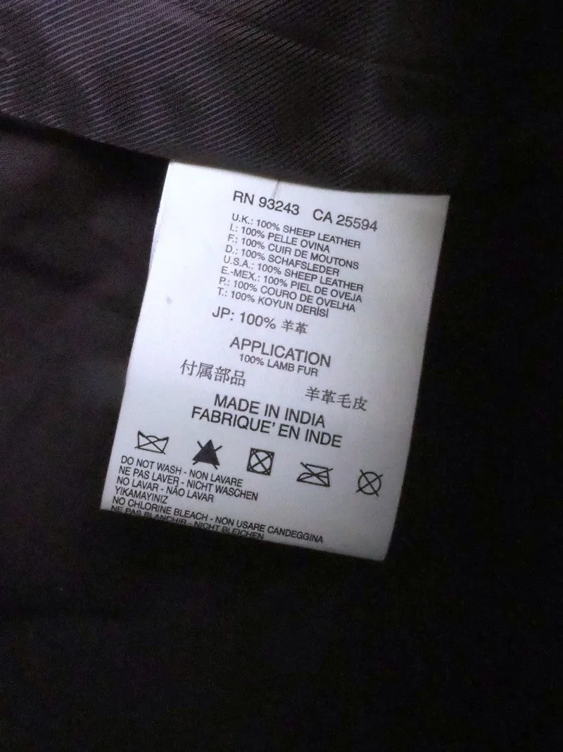 ´Letric' Fur Collar Leather Jacket Medium