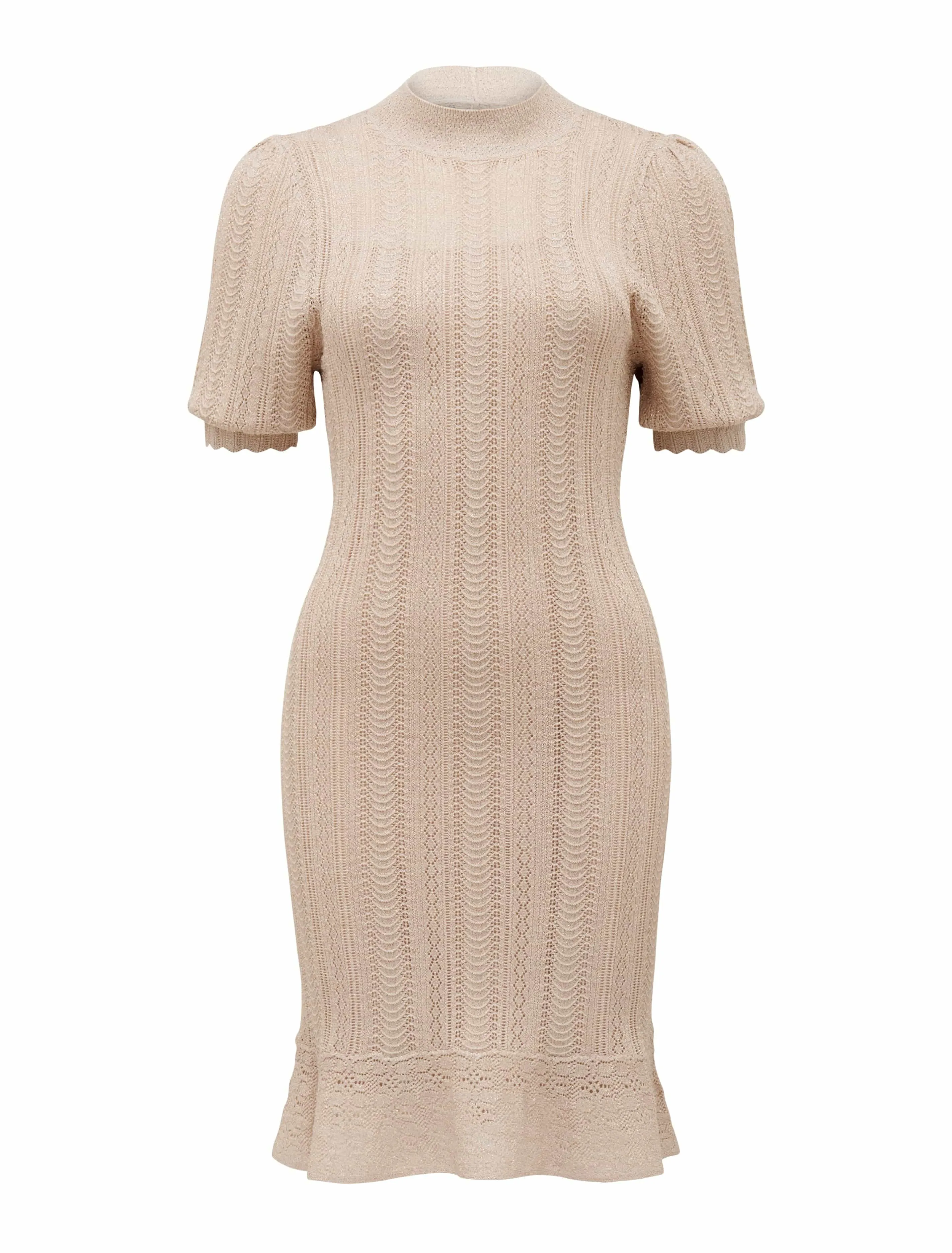 Lola Metallic Puff Sleeve Knit Dress