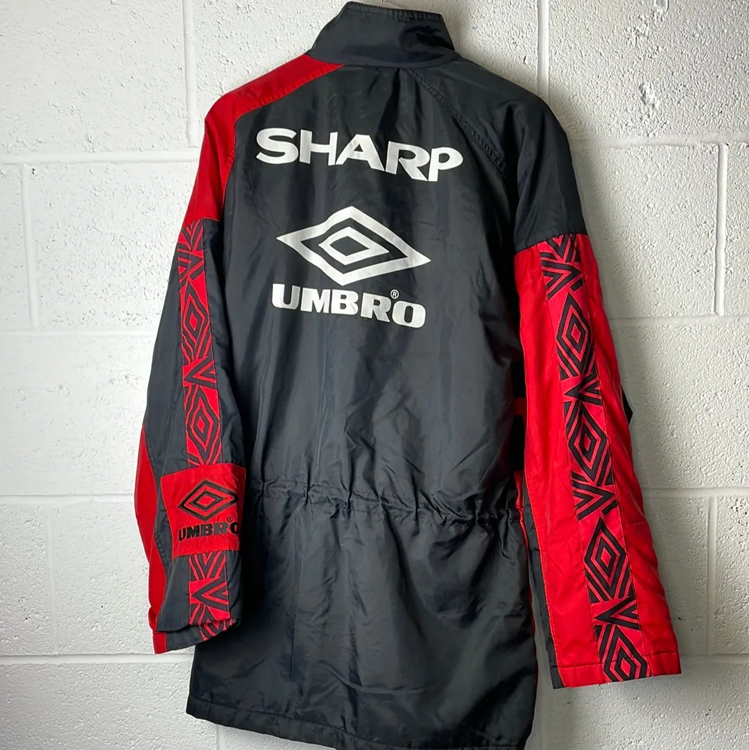 Manchester United 1992/1993 Managers Bench Coat - Medium - Vintage Umbro Jacket