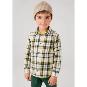 Mayoral Boys Checked Shirt 4115 Natural Yellow