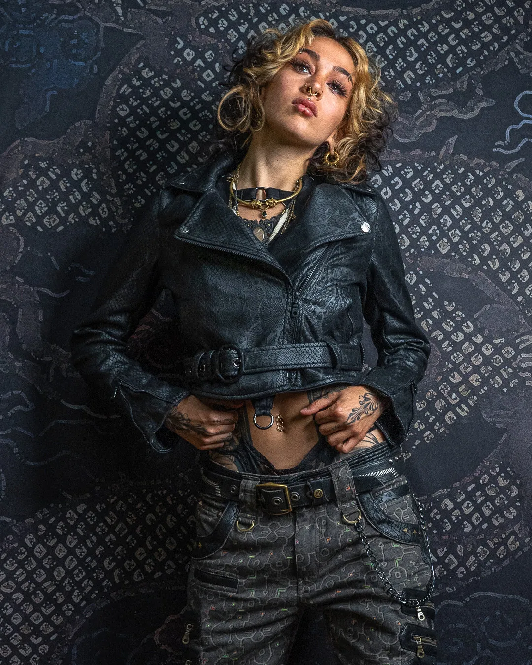 Mini Perfecto Jacket Woman / Fake Leather - Black BOA