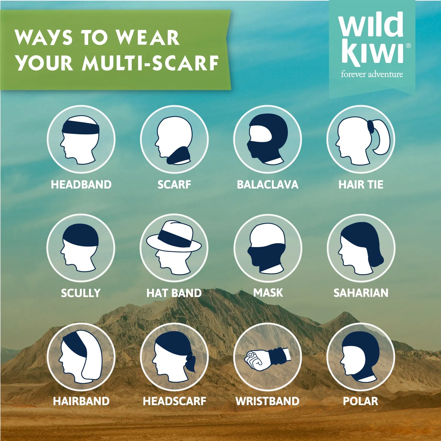 Multi Scarf | Face Mask | Bandana | Headband - Feather