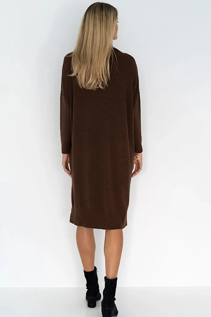MYRA DRESS - BROWN