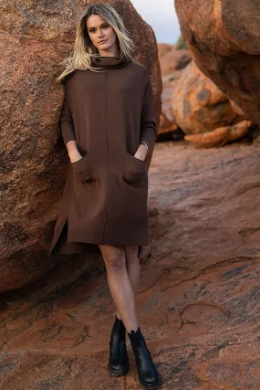 MYRA DRESS - BROWN