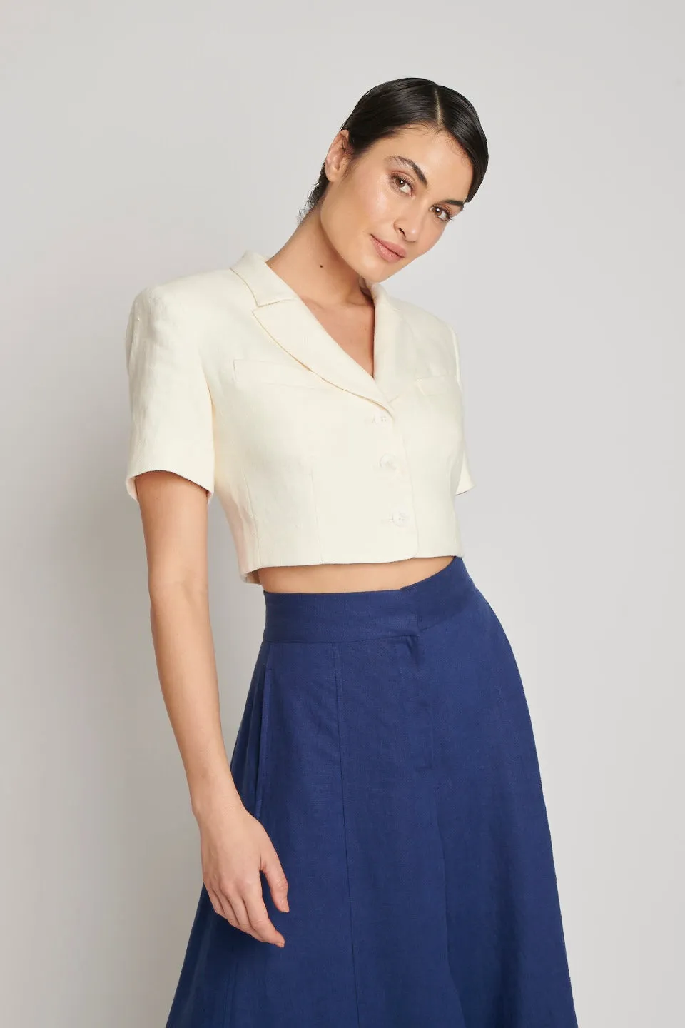 Niki Cropped Jacket - Black