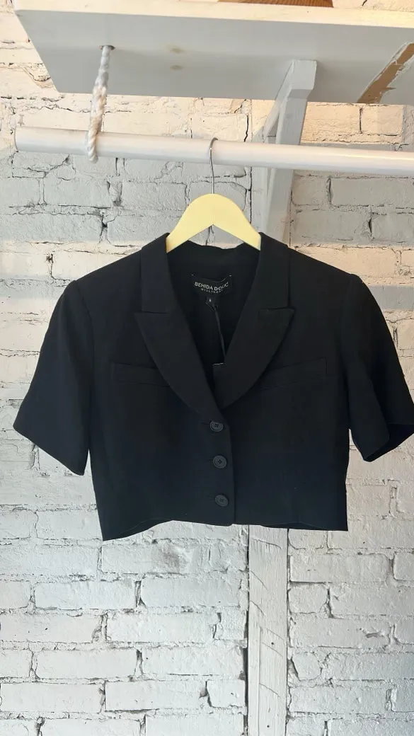 Niki Cropped Jacket - Black