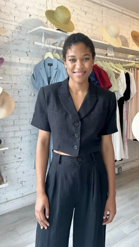 Niki Cropped Jacket - Black