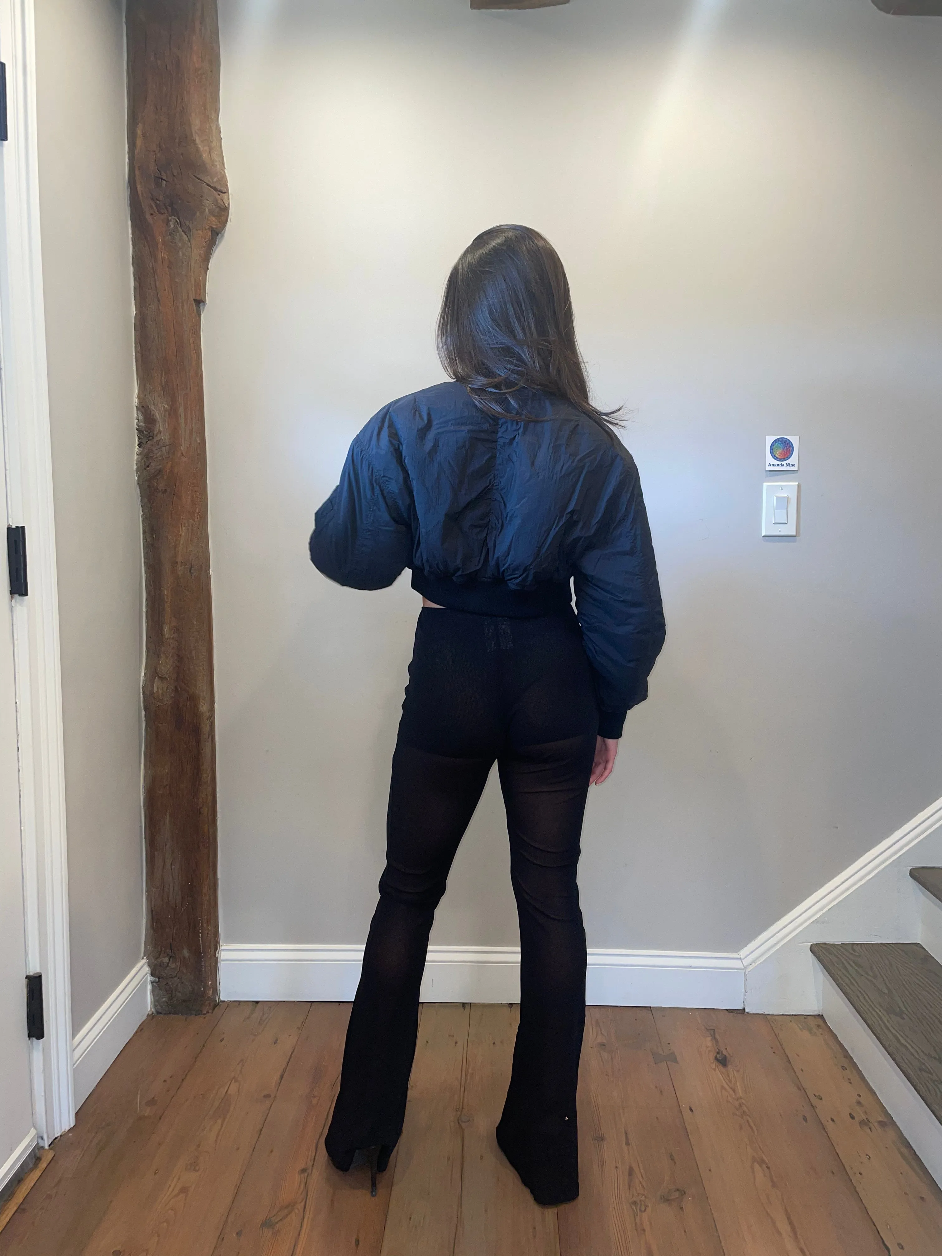 Nylon Cropped Bomber Jacket