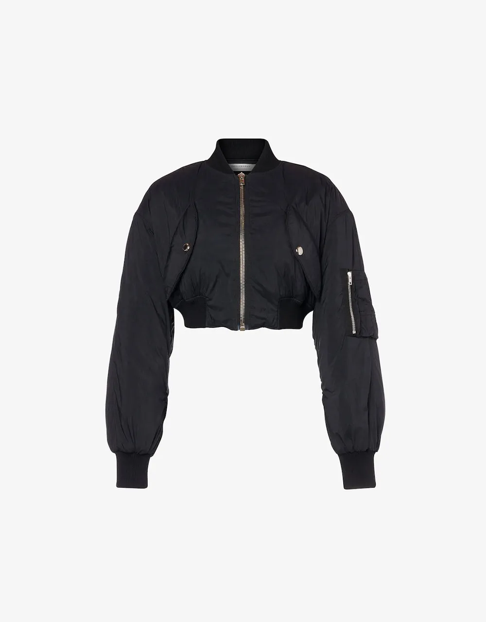 Nylon Cropped Bomber Jacket
