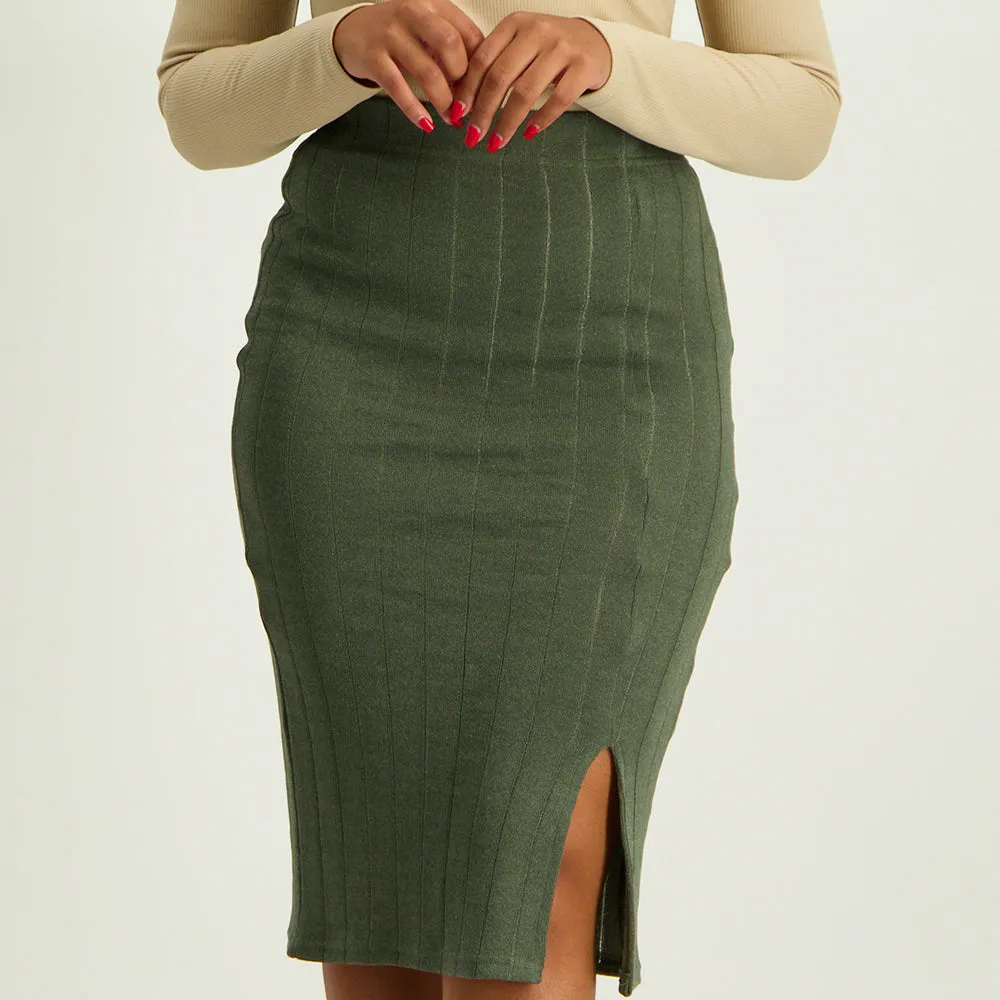 Olive Pencil Skirt