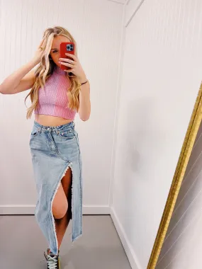 Open Color Top - Purple/Pink
