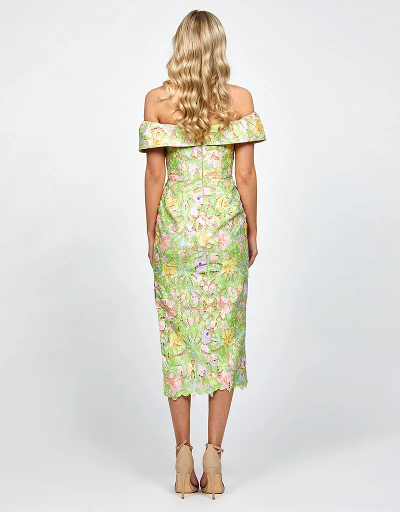PHIONA OFF SHOULDER COLUMN MIDI BL73D03S