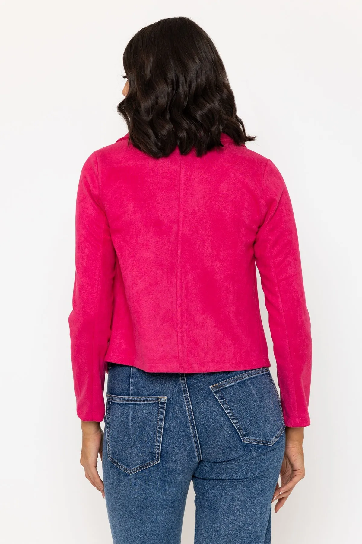 Pink Suede Cover Up Jacket
