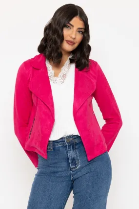 Pink Suede Cover Up Jacket